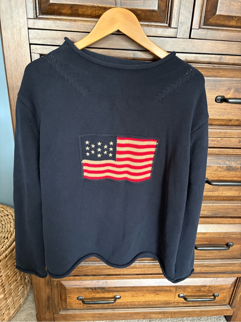 Tuckernuck Navy Cotton Rollneck Americana Sweater - Picture 3 of 4